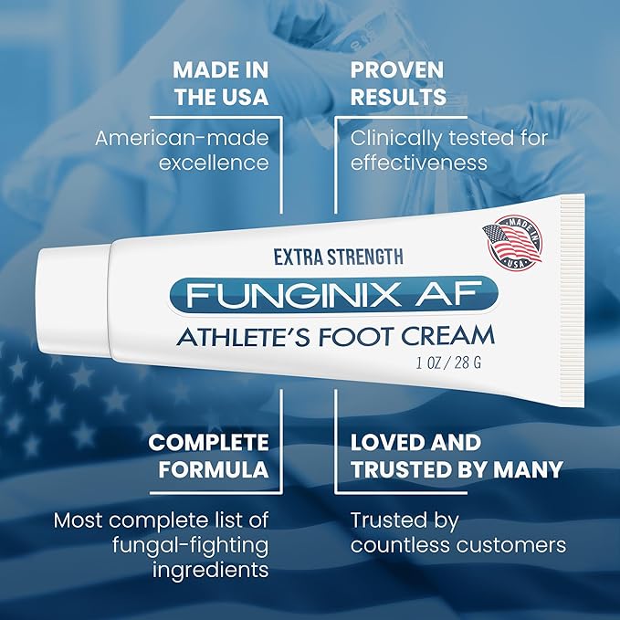 FUNGINIX AF Athletes Foot Cream - Topical Anti-Fungal Treatment, Eliminates Athlete's Foot Infections, Safe & Effective (1 Ounce)