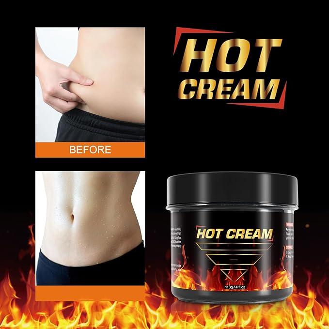 Hot Sweat Cream – Natural Workout Enhancer for Muscle Warm-Up & Skin Tightening – Supports Sweat & Circulation – for Women & Men – Belly, Thighs, Arms, 4fl.oz