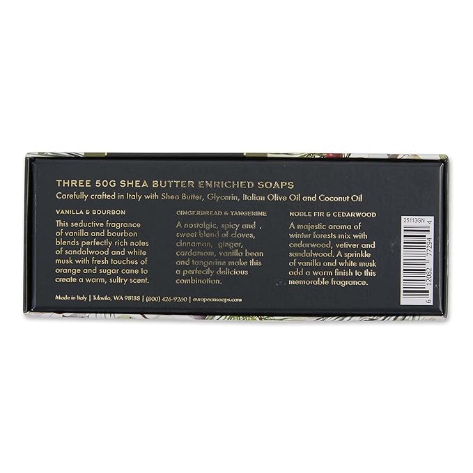 Via Mercato Natale Winter Woods Holiday Collection, Soap Gift Set, Assorted Scents