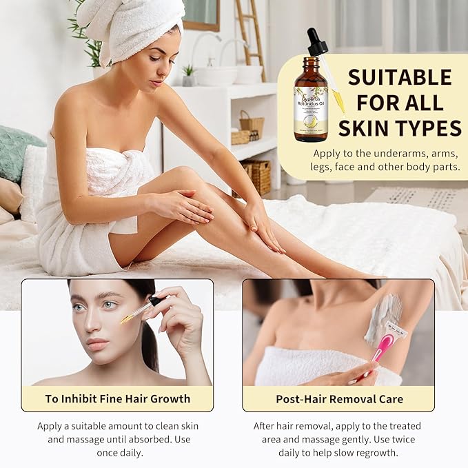 Cyperus Rotundus Oil for Skin 2.02 fl.oz, Natural Cyperus Rotundus Oil for Hair Removal, Reducing Body Hair Growth, Moisturizing & Soothing the Skin, Shrink Pores, Suitable for All Skin Types