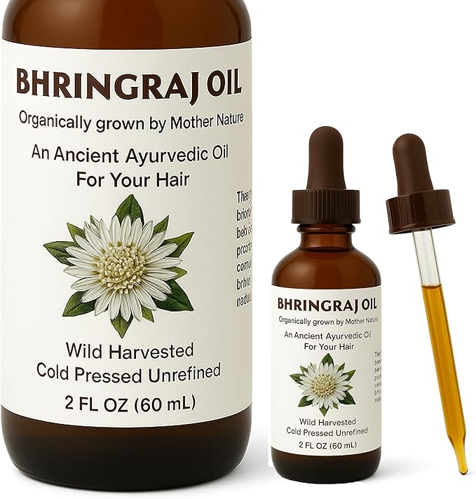 Best Nature's Bhringraj Oil – Pure Indian Eclipta Alba Oil for Hair Growth, Dandruff & Early Graying – Natural Scalp Cleanser – Hello Luminous, Shiny Hair – 2 fl oz