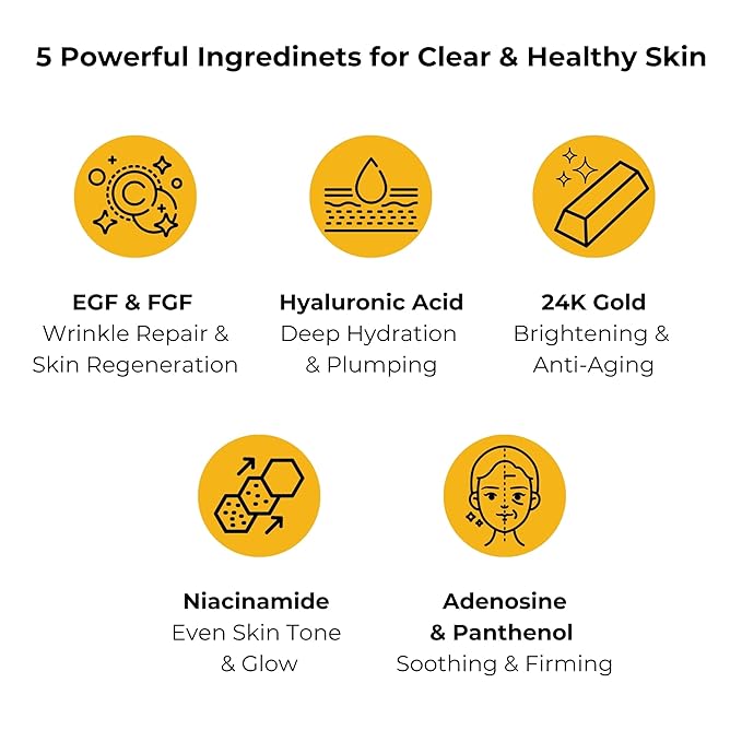 BMBCO 24K Gold Collagen Serum – Anti-Wrinkle & Skin Tightening, Deep Hydration & Brightening, EGF & Peptides Face Serum for Youthful Glow