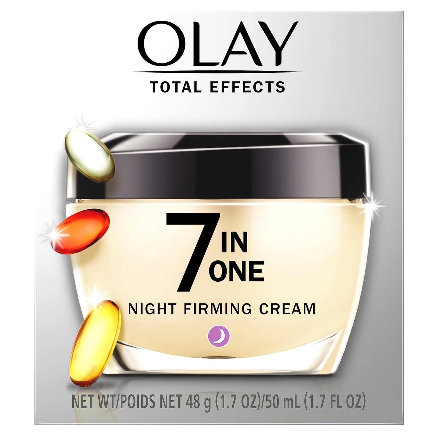 Olay Total Effects 7-in-1 Anti-Aging Night Cream – Firming & Hydrating Night Moisturizer for Women – Evens Tone, Smooths Texture, Reduces Fine Lines – Nighttime Skincare for Mature Skin – 1.7 oz