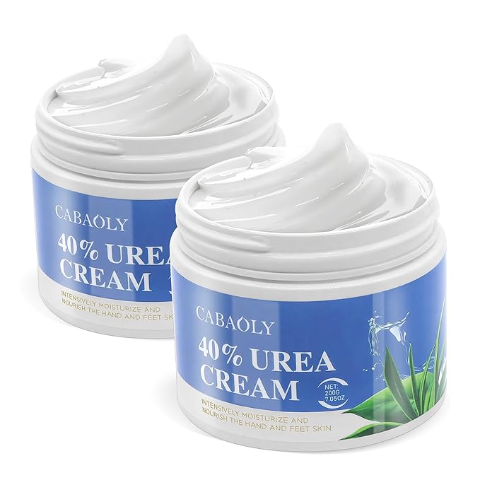 2 Packs Urea Cream 40 Percent for Feet Maximum Strength, Urea Foot and Hand Cream with Powerful Hydration for Dry Skin, Cracked Heels, Deeply Moisturizing for All Skin Types 7.05oz