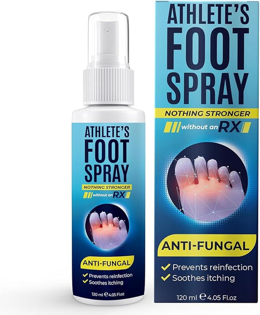 Athlete’s Foot Spray with Tea Tree Oil | Antifungal Treatment for Athlete’s Foot, Jock Itch, Ringworm | Soothes Itchy, Irritated Skin on Feet, Groin & Inner Thighs | Relieves Burning | 120ml