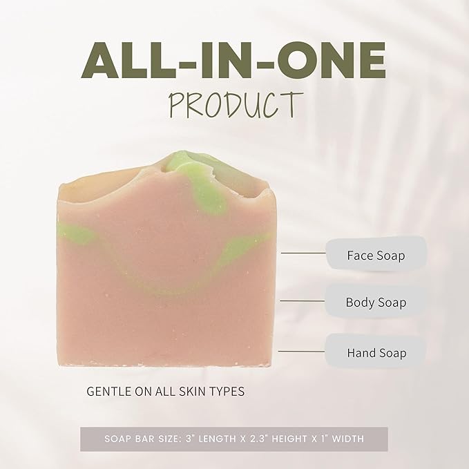 Handcraft Cold-Process Soap Bar, Cherry Blossom Scent (1 pack,) Handmade Body and Face Soap For Men And Women, Vegan, Cruelty Free, Made in USA, 4.2oz - Fresh Collection