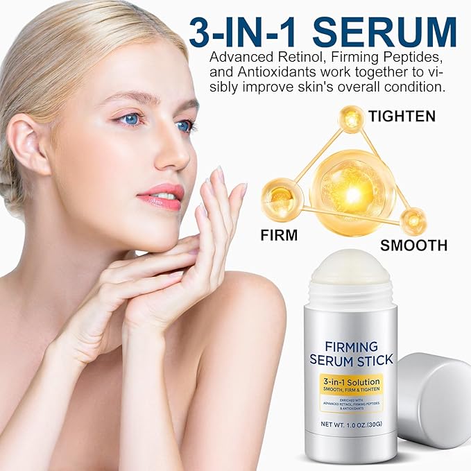 Retinol Firming Serum Stick for Face, Neck & Body – 3-in-1 Firming for Wrinkles, Smooths & Tightens Skin – All Skin Types, 1 Oz 2Pcs