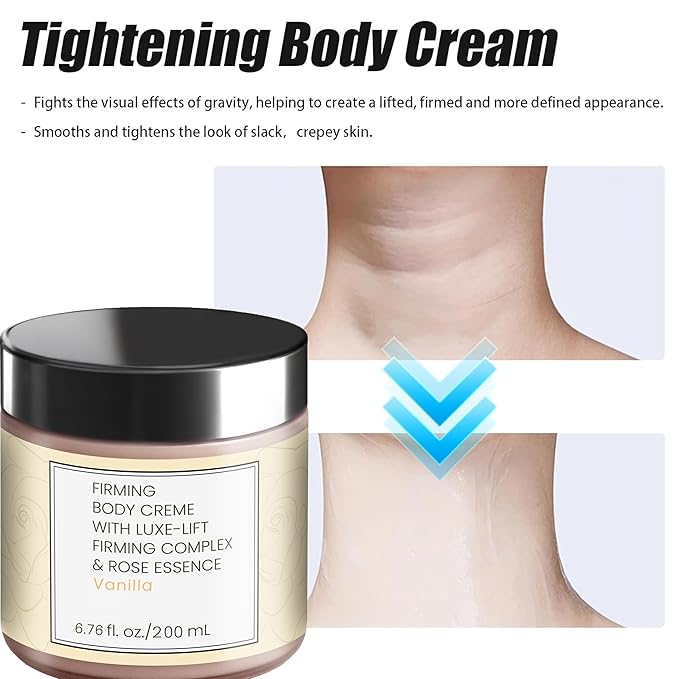 Champagne Lift Body Creme – Luxe-Lift Firming Complex & Pink Pepperslim for Tightened, Hydrated Skin (Vanilla)