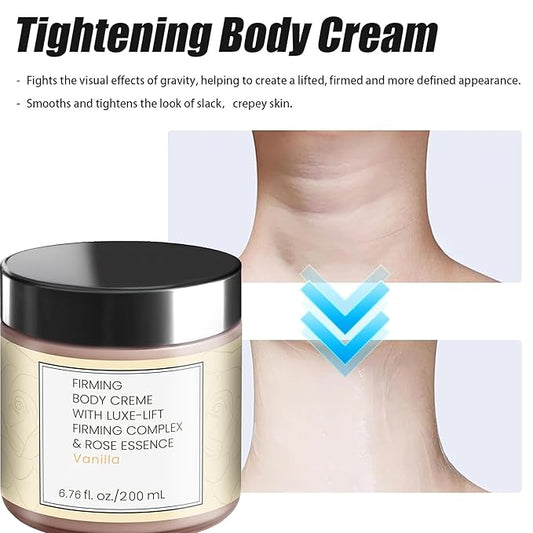 Champagne Lift Body Creme – Luxe-Lift Firming Complex & Pink Pepperslim for Tightened, Hydrated Skin (Vanilla)