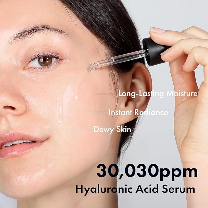 Hyaluronic Acid 3% Serum, 30,030ppm Sodium Hyaluronic Acid, Hydration, Moisture Boosting Facial Serum for Fine Lines & Wrinkles, Plump & Repair Dry Skin, Korean Skin Care, 30ml, 1.01 fl.oz.