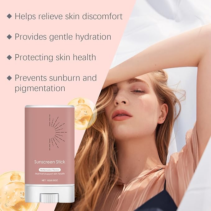 Face Sunscreen Stick, Travel Size Sunscreen, Mini Sunblock, No White Cast, Non-Greasy, Long-Lasting UV Protection, Sun Stick for Face and Body, Suitable for All Skin Types