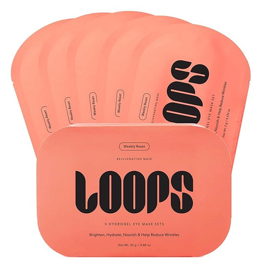 LOOPS WEEKLY RESET - Rejuvenating Hydrogel Eye Mask Kit - Brighten, Hydrate, Nourish and Help Reduce Wrinkles for Refreshed Eyes - Reduces Signs of Puffiness - For Resilient-Looking Skin - 5 Pc