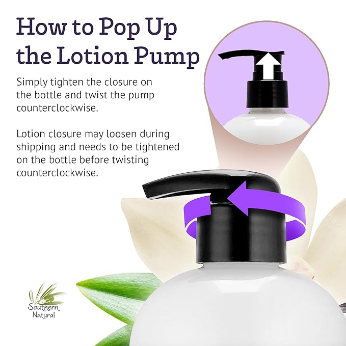 Southern Natural Goat Milk Lotion – Nourishing Face, Body & Hand Moisturizer for Dry & Sensitive Skin - Hydrating Cream, Gentle Skincare for Soft & Smooth Feel - Lavender Vanilla Scent - 12oz