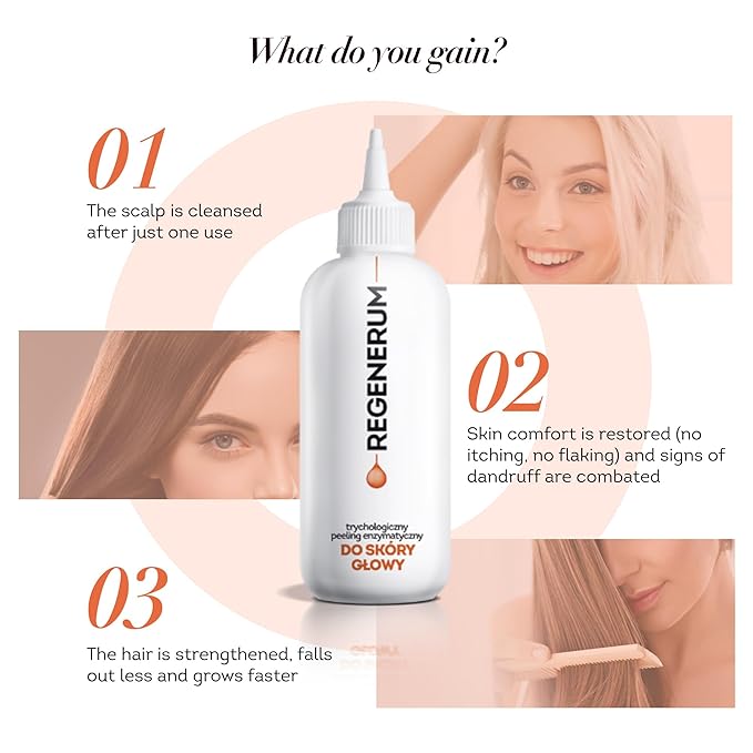 Regenerum - Trichology Line Enzymatic Scalp Peeling - Intensive Cleansing Formula with Bromelain, Acids, and Urea, Prevents hair Loss - 110ml