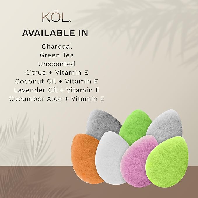 KOL Face Scrubber, Aloe Infused Exfoliating Facial Cleansing Pads, Disposable Exfoliator Face Sponge for Daily Cleaning and Makeup Removal, 6 Count