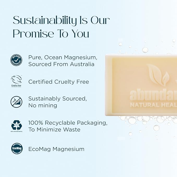 Magnesium Exfoliating Body Bar Enriched With Goat’s Milk and Olive Oil to Soothe and Hydrate Skin, Gentle Exfoliator, 90g