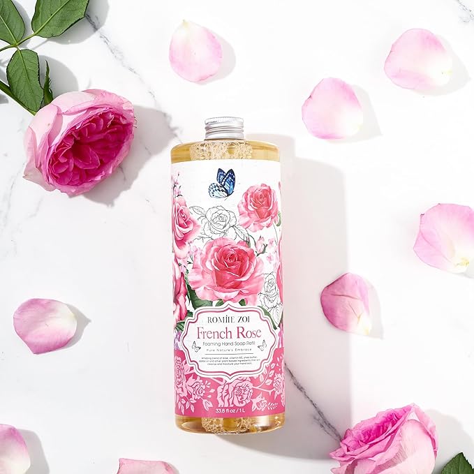 Foaming Hand Soap Refill, Rose, Gentle & Moisturizing Formula, 1 L/ 33.8 FL OZ