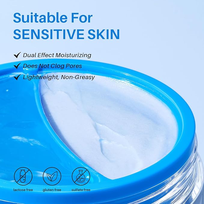 Day/Night Cream Set, Oil-Control Hydro Boost Day Gel with Blue Copper Peptide, Plumping Firming Renewal Night Cream with Panthenol, 2 in 1 Anti-aging Duo for All Skin, 2 * 1.7 Oz