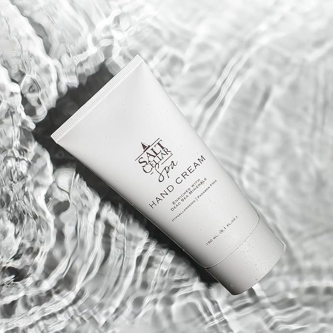 Salt Cellar Spa Dead Sea Mineral Hand Cream, Pack of Three, Moisturizer Lotion for Dry, Cracked Skin Enriched with Glycerin, Olive Oil, Paraben Free, Fast Absorbing, 5.1 FL oz (150 ml)