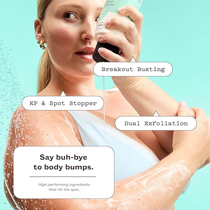 frank body Triple Acid Body Wash | Clears Body Acne & Smooths KP Bumps | Daily Exfoliating Cleanser with Lactic, Glycolic & PHA Acids | Vegan & Cruelty-Free | Rosemary Spa Scent | 250ml/8.45 fl oz