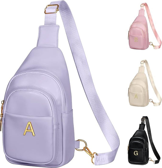 Birthday Gifts for Women Teen Girls, Initial Crossbody Sling Bag, Travel Purse for Women, Friends Sister Gifts