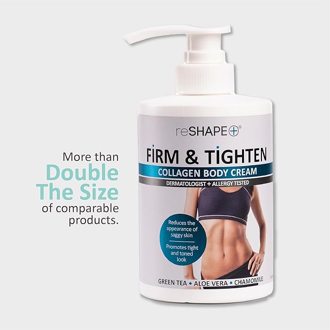 Reshape+ Collagen Cream Skin Care Face Lotion & Body Lotion For Dry Skin | Skin Tightening Cream Collagen Firming Lotion Body Moisturizer Lifts, Firms, & Tightens For Younger Looking Skin, 15 Fl Oz