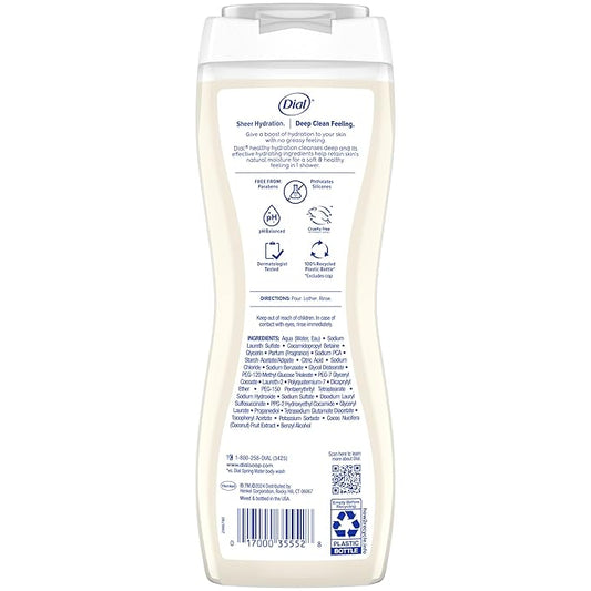 Dial Body Wash, Healthy Hydration, Coconut Milk plus Vitamin E, 16 fl oz (Pack of 4)