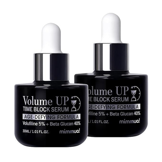 Volume Up Time Block Serum | Anti-Aging 5% Volufiline+40% Beta Glucan | Plumps Wrinkles by Stimulating Fat Cell Production | Under eye, Forehead, Frown Lines, Neck Wrinkles | 2pcs
