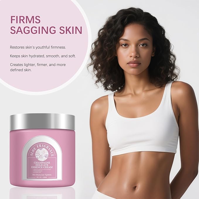 Champagne Lift & Firming Body Cream,Deeply Moisturizing Nourishing Dry Skin Anti-Aging Firming Body Cream.(Aloe Fragrance)