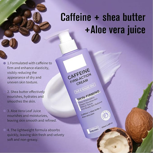 Caffeine Skin Tighten Body Cream | Belly Firming Firming Cream | Caffeine Infused Cream Moisturizer & Body Cream For Women, Stomach, Legs, for Younger Looking Skin