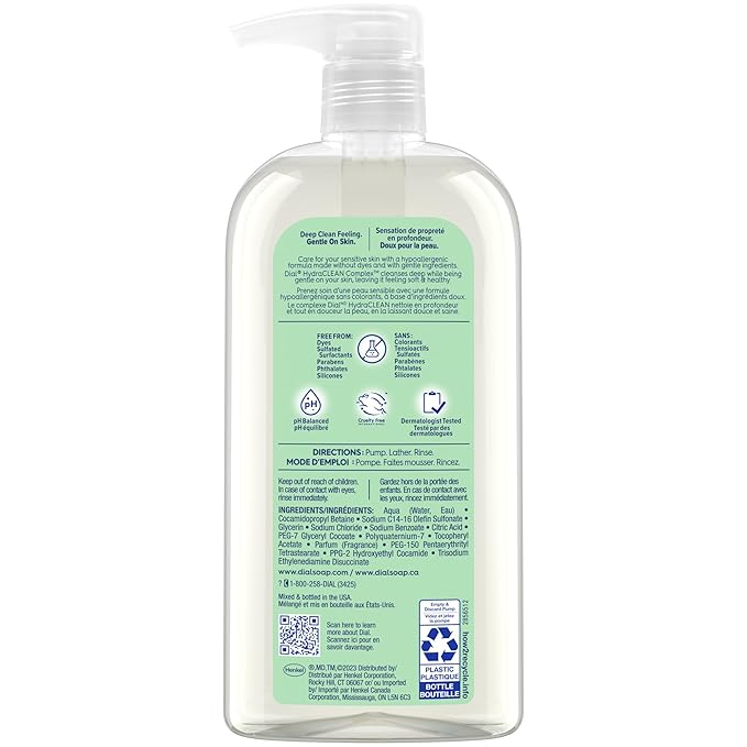 Dial Body Wash, Healthy & Sensitive Aloe Scent, 23 fl oz, Pack of 3