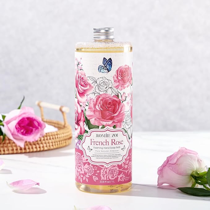 Foaming Hand Soap Refill, Rose, Gentle & Moisturizing Formula, 1 L/ 33.8 FL OZ