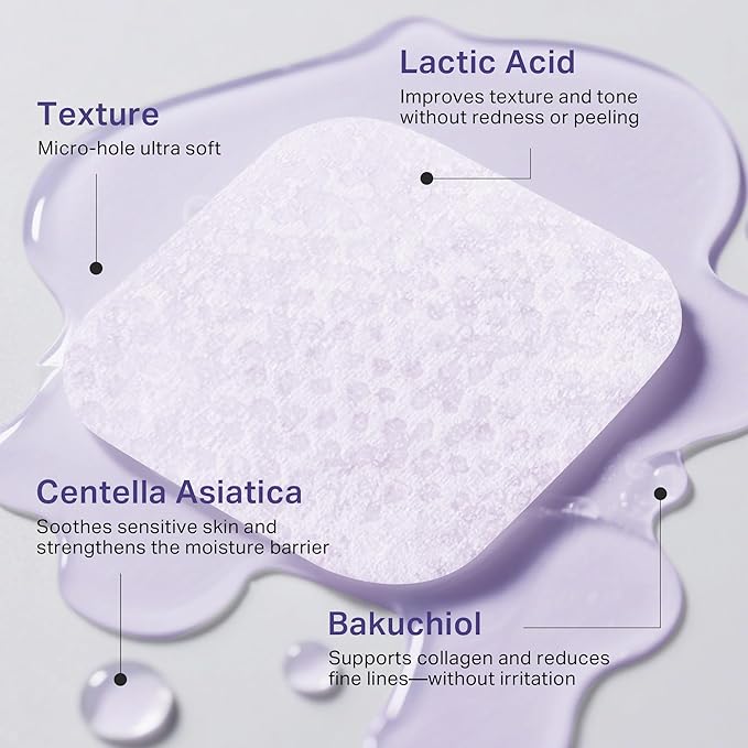 depology Blemish & Tone Toner Pads [Upgraded] – Helps Fade Dark Spots Facial Pads & Uneven Skin Tone with Lactic Acid, Bakuchiol & Centella, Daily Exfoliating for Sensitive Skin