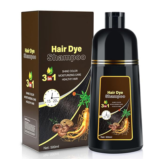 Dark Burdgundy Hair Dye Shampoo for Gray Hair Coverage 3 in 1 o Natural Herbal Hair Color for Women, Champu Con Tinte Para Canas (dark burgundy)
