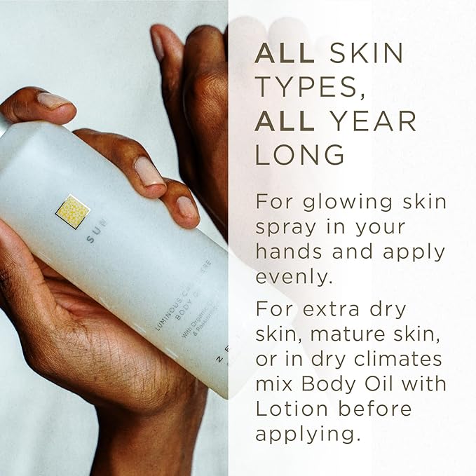 Zents Luminous Cashmere Body Oil (Sun Fragrance) | Moisturizing Body Oil with Vitamin E & Organic Coconut Oil | Softens & Smooths Skin | 8 fl oz