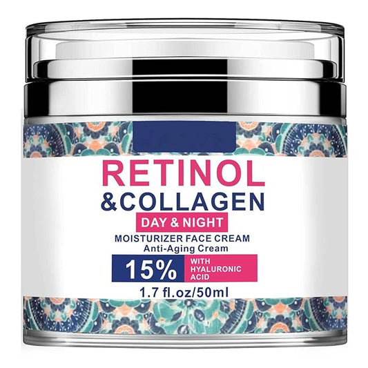 Retinol Cream for Face with Hyaluronic Acid, Collagen Face Moisturizer for Lifting Skin, Day-Night Anti-Aging Cream for Women and Men for Wrinkles, Fine Lines and Dryness - All Skin Types 1.7 Fl Oz