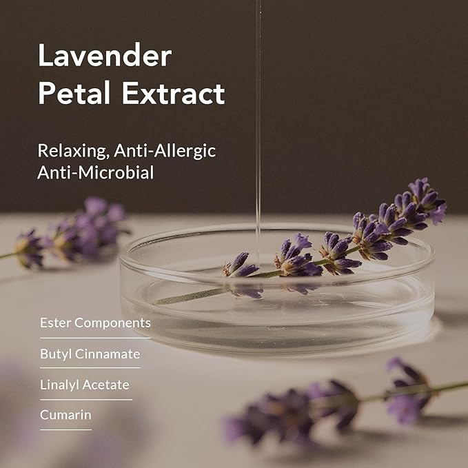 Kustie Lavender Petal Body Wash – 220ml Portable Shower Gel with Real Provence Petals & Tea Tree Oil – Antibacterial, Moisturizing, Anti-Acne, 24HR Floral Scent for Oily, Sensitive & Dry Skin