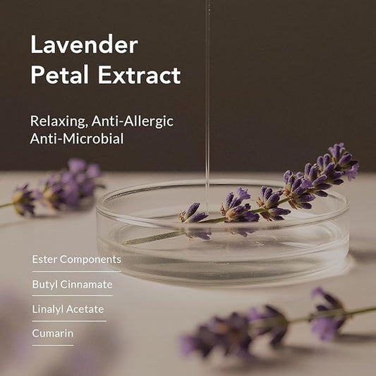 Kustie Lavender Petal Body Wash – 220ml Portable Shower Gel with Real Provence Petals & Tea Tree Oil – Antibacterial, Moisturizing, Anti-Acne, 24HR Floral Scent for Oily, Sensitive & Dry Skin