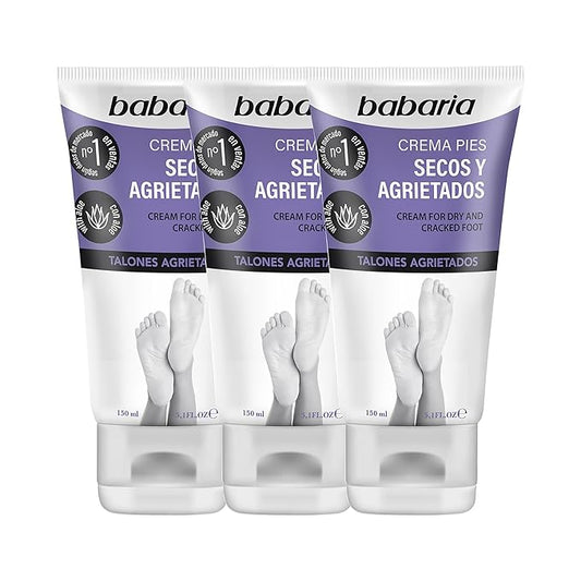 Babaria Dry Feet Cream - Foot Cream Absorbs Quickly to Instantly Soothe and Smooth - Infused with Aloe Vera, Sweet Almond, and Shea Butter - 2 pc