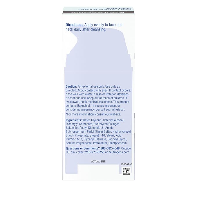 Neutrogena Collagen Bank Face Moisturizer, Larger Size Anti-Aging Face & Neck Collagen Cream, Bakuchiol, Face Lotion Supports Skin’s Natural Collagen for Visibly Plump Skin, 2.7 fl. oz