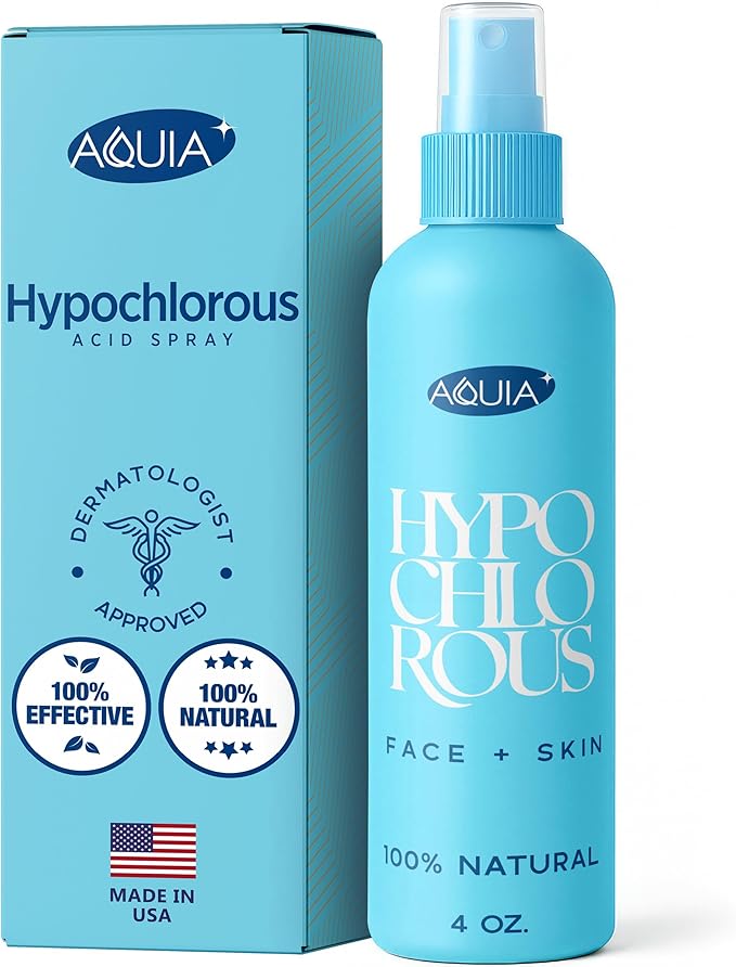 Hypochlorous Acid Spray for Face and Skin | Piercing Aftercare Spray | 4 oz Hypochlorous Acid Sprays for Face, Skin, Acne, Eczema, Body Acne Sprays, Piercing Aftercare, Facial Wound Solution, Workout