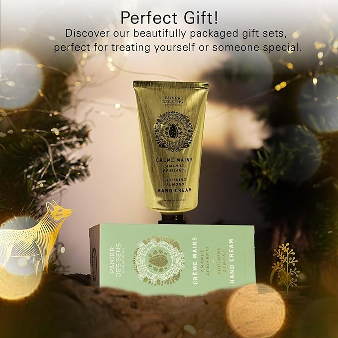 Panier des Sens - Hand Cream for Dry Cracked Hands - Almond Hand Lotion with Sweet Almond Oil & Shea Butter - Vitamin E Skin Moisturizer with 97% Natural Ingredients - Made in France, 2.5 fl oz