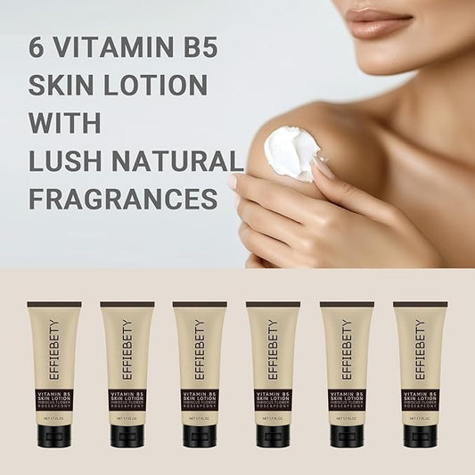 6 Pack Vitamin B5 Skin Lotion, Gentle Moisturizing Lotion Nourishes Dry Skin With Hibiscus Flower, Rose & Peony, Non-Comedogenic, Travel-Size (1.7 fl oz)