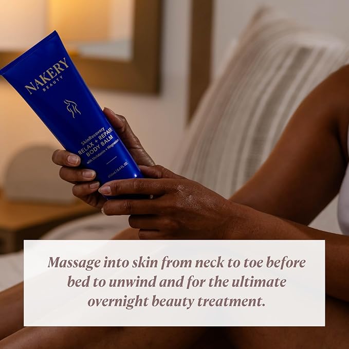 Nakery SkinRecovery Relaxing Magnesium Balm - Skin Tightening Cream for Body with SepiLift & Retinol - Muscle Balm with Melatonin for Restful Sleep - Hydrating Dry Skin Cream with Shea Butter