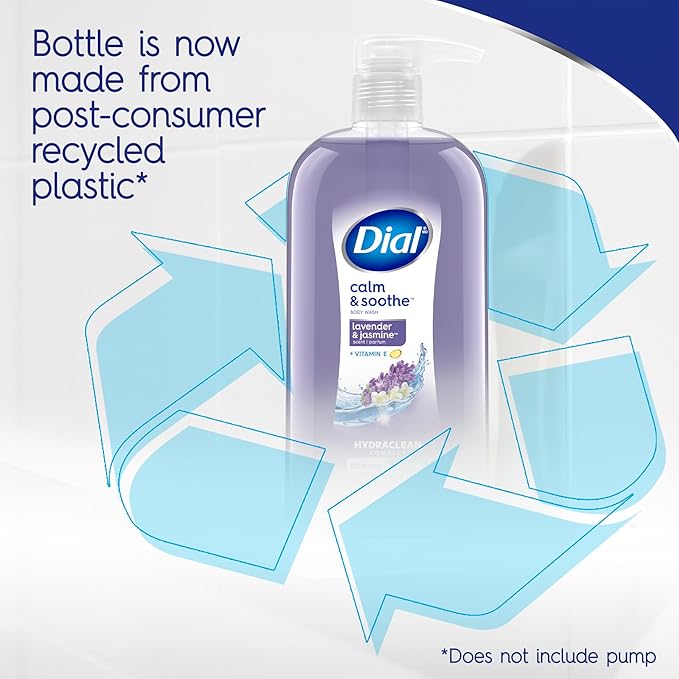 Dial Body Wash, Calm & Soothe Lavender & Jasmine Scent, 23 fl oz, Pack of 3