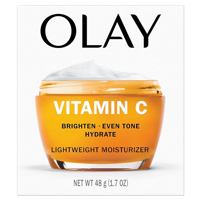 Olay Vitamin C Face Moisturizer, Brightening Cream for Women, Instant Hydration, Evens Tone, Dark Spot & Hyperpigmentation Reduction, Glowing Skin Care - Niaciniamide, Lactic Acid, 1.7 Oz