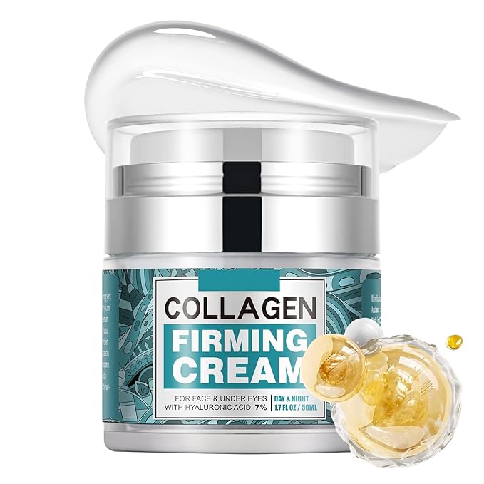Collagen Cream for Face with Stem Cells Retinol Hyaluronic Acid Niacinamide for All Skin Types, Anti Wrinkle Cream for Women and Men, Skin Tightening & Firming and Neck, Hydrating Face Cream
