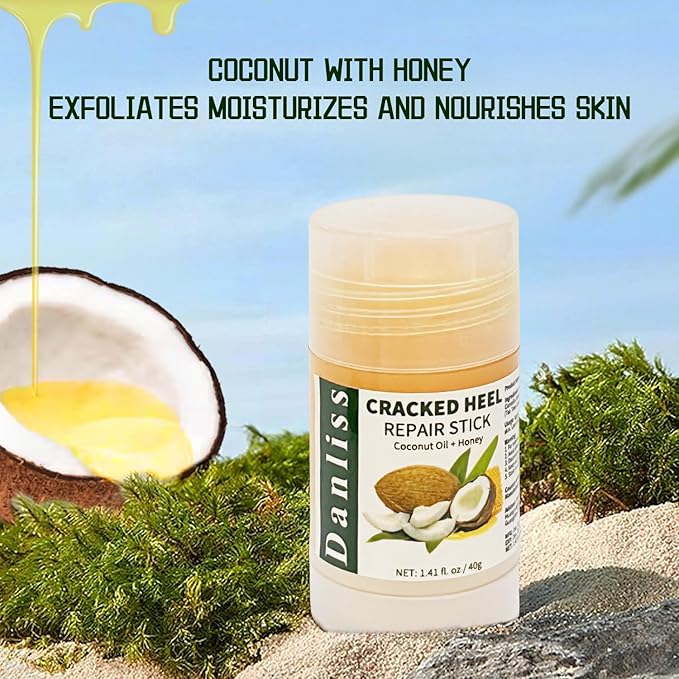 Coconut Urea foot lotion Heel Repair Balm Stick for dry cracked feet for Dry Cracked Feet Roll-on Foot Cracked Cream Softening Moisturizing Foot Care 1.14 Oz
