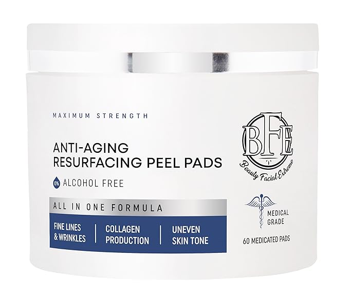 Anti-Aging Resurfacing Peel Pads - Contains Lactic, Salicylic, & Glycolic Acid. Reduces fine Lines, Wrinkles, Dark Spots, Freckles & Uneven Skin Tone. Restore Skin for Smoother & Radiant Complexion.
