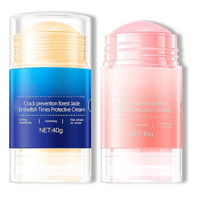 Crack Feet Prevention Stick, Urea Cream 60%, Anti Crack Foot Cream Stick, Strength Moisturizer Foot Lotion stick, Softening and Nourishing Cream, for Dry, Cracked Heels & Thickened Skin (Pink+Blue)